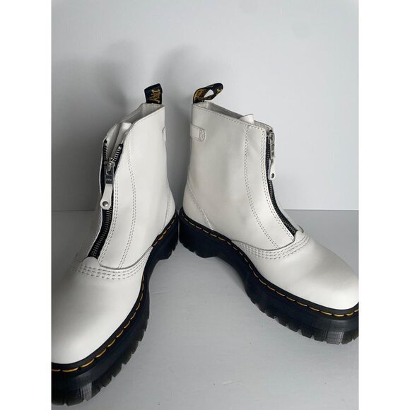 Doc Dr. Martens Jetta Zipped Leather Platform Boot in White Size 41 US 9 NEW - Picture 7 of 7